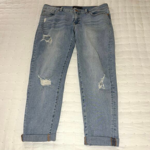Lucky Brand Sienna Cigarette Distressed Jeans Mid Rise Women's 10/30 Light Blue - Picture 2 of 12